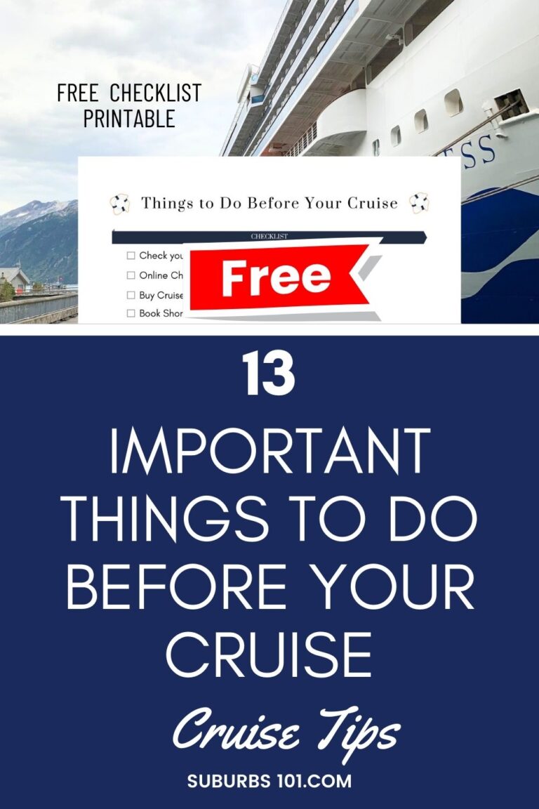 13 Important Things to Do Before Your Cruise (Free Checklist) Suburbs 101