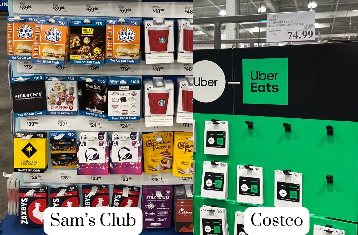 Sam's club vs Costco gift cards